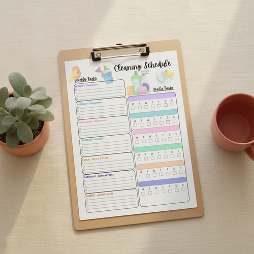 Cleaning Schedule Blueprint Mockup