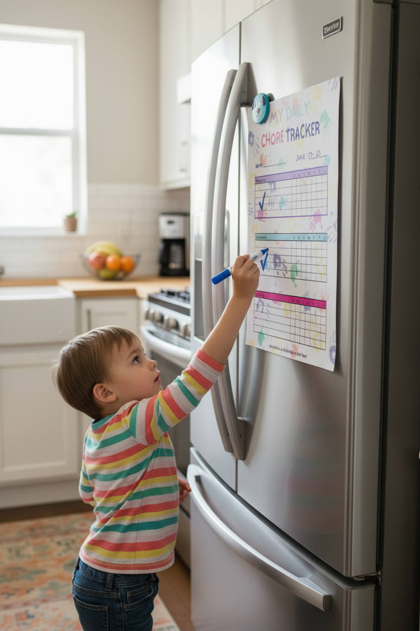 Lifestyle Chore Tracker on Fridge